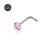 Piercing Nostril Curvo Titânio Zircônia Redonda 10153