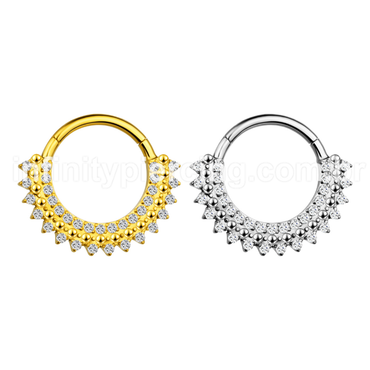 Piercing Argola  Aço Cirúrgico Segmento Articulado Indiano Zircônia