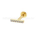 Piercing Labret Aço Cirúrgico Rosca Interna Barra Zircônia
