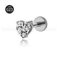 Piercing Labret Titânio Pedra Zircônia