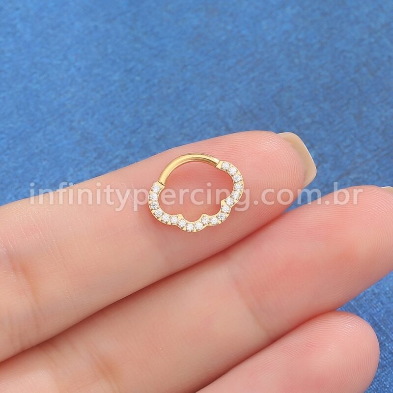 Piercing Meia Argola Aço Cirúrgico Nuvem