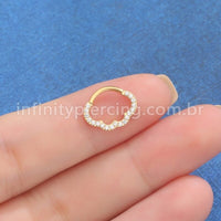 Piercing Meia Argola Aço Cirúrgico Nuvem
