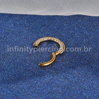 Piercing Argola Segmento Articulado Aço Cirúrgico Indiano Zircônia Lateral