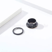 Alargador Aço Cirúrgico Black Com Detalhes Dourado