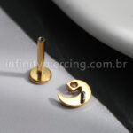 Piercing Labret Titânio Lua Zircônia