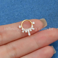 Piercing Argola Aço Cirúrgico Zircônia Cravejada