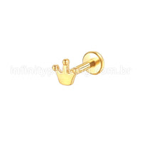 Piercing Labret Aço Cirúrgico Coroa