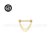 Piercing Barbell Titânio  Com Corrente