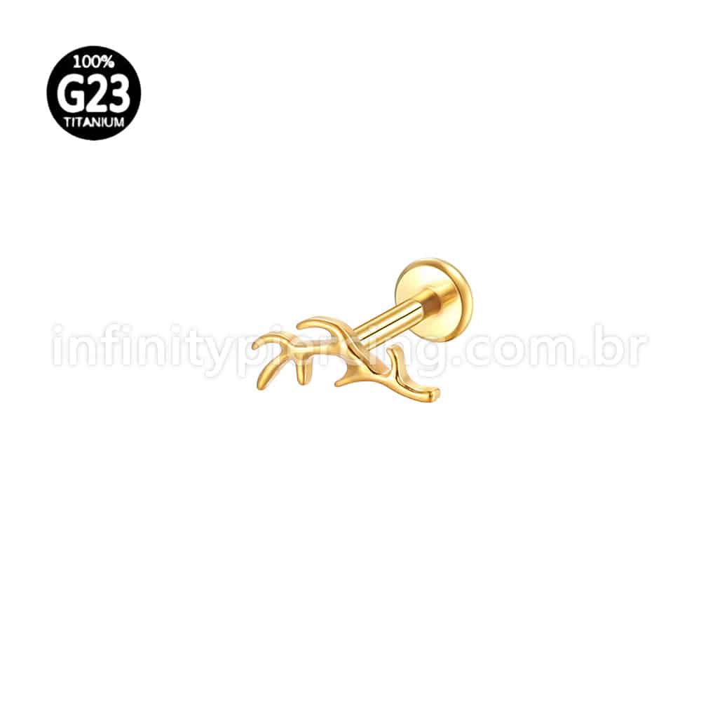 Piercing Labret Titânio Galho