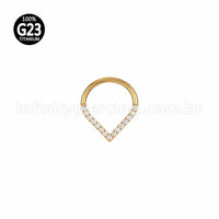 Piercing Argola Gota Titânio Segmento Articulado Zircônia Cravejada