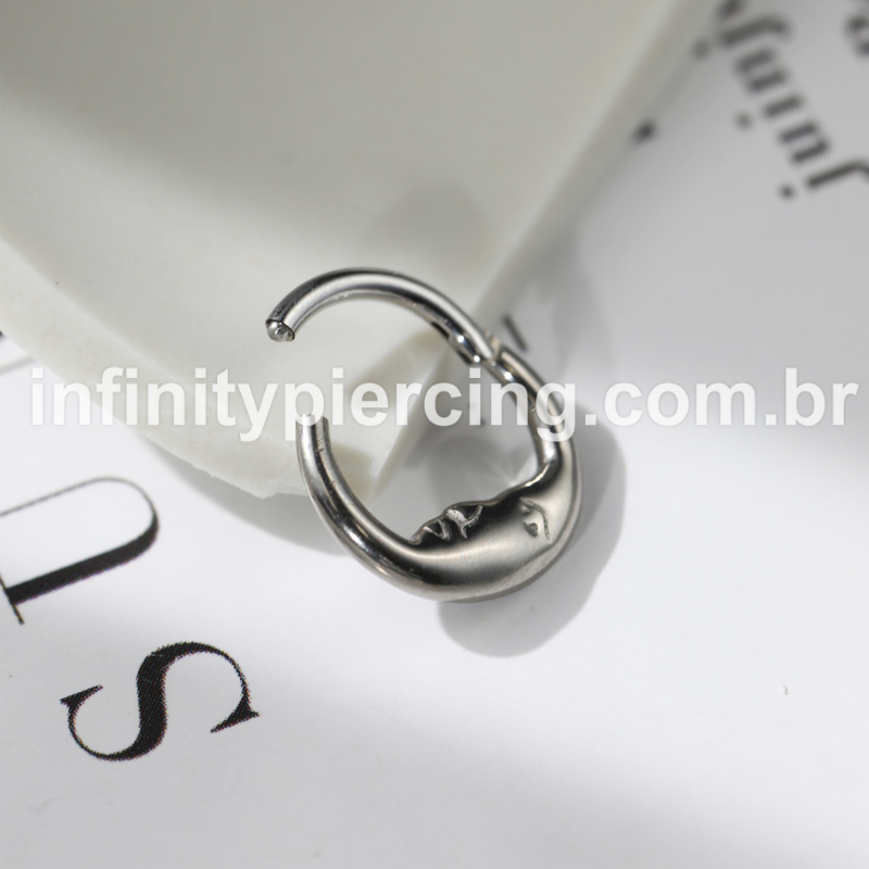 Piercing Argola Aço Cirúrgico Lua