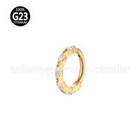 Piercing Argola Titânio Segmento Articulado Zircônia Cravejada
