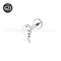 Piercing Labret Titânio Espinha Peixe Liso
