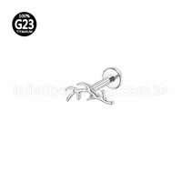 Piercing Labret Titânio Galho