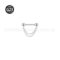 Piercing Barbell Titânio  Com Corrente