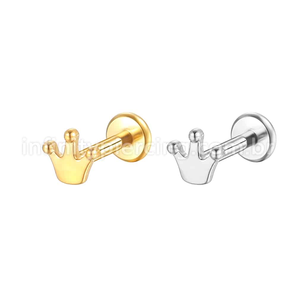 Piercing Labret Aço Cirúrgico Coroa
