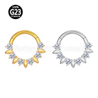 Piercing Argola Titânio Detalhe Zircônia Frontal