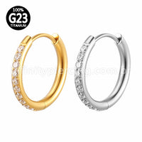 Piercing Argola Titânio Zircônia Cravejada