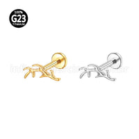 Piercing Labret Titânio Galho