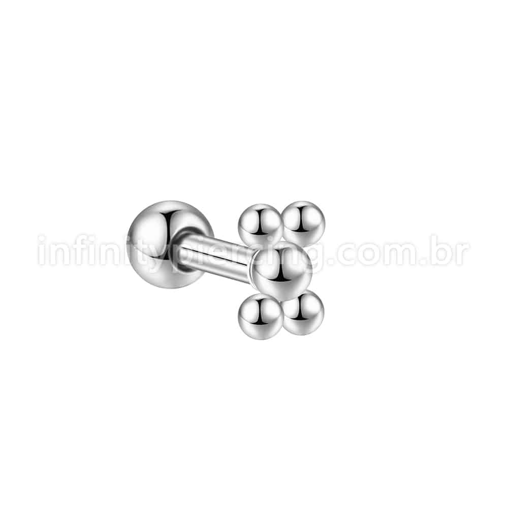 Piercing MiniBarbell Laço Aço Cirúrgico