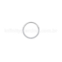 Piercing Argola Aço Cirúrgico Segmento Articulado Zircônia Frontal