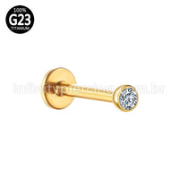 PIERCING LABRET PUSH PIN TITÂNIO ZIRCÔNIA