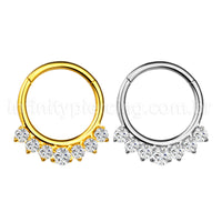 Piercing Argola  Aço Cirúrgico Segmento Articulado Zircônias