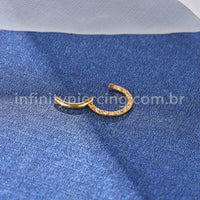 Piercing Argola Titânio Segmento Articulado Detalhes Zircônia Lateral