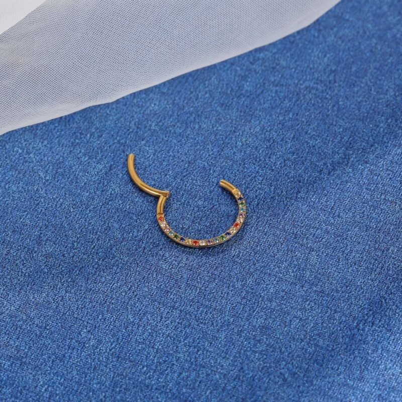 Piercing Argola Segmento Articulado Titânio Zircônia
