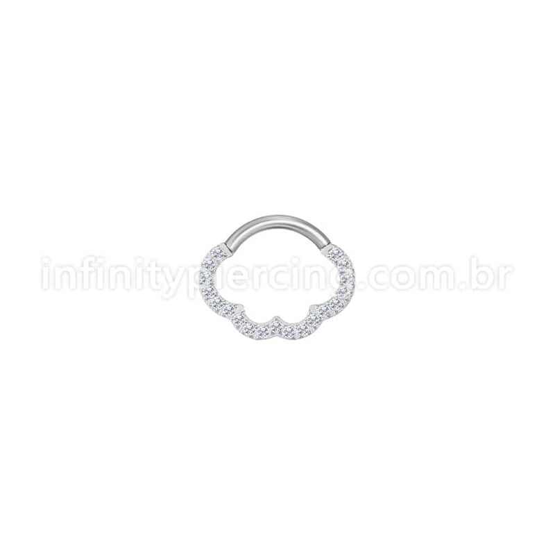Piercing Meia Argola Aço Cirúrgico Nuvem