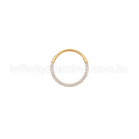 Piercing Argola Aço Cirúrgico Segmento Articulado Zircônia Frontal