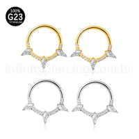 Piercing Argola Titânio Zircônia Cravejada Spike