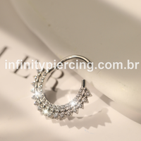 Piercing Argola  Aço Cirúrgico Segmento Articulado Indiano Zircônia