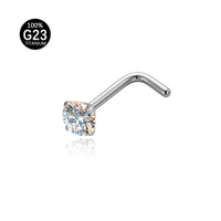 Piercing Nostril Curvo Titânio Zircônia Redonda 10153