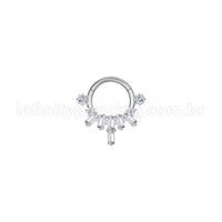 Piercing Argola Aço Cirúrgico Zircônia Cravejada