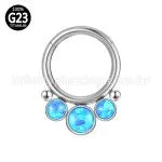 Piercing Argola Segmento Articulado Titânio Indiano Zircônia/Opala