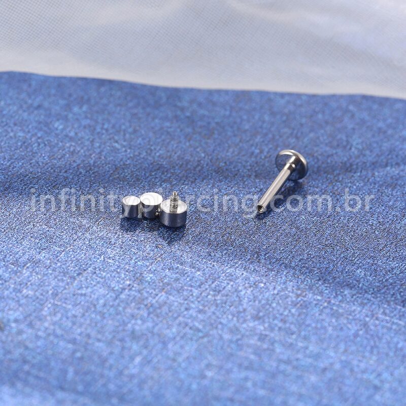 Piercing Labret Aço Cirúrgico Trio Zircônia