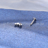 Piercing Labret Aço Cirúrgico Trio Zircônia