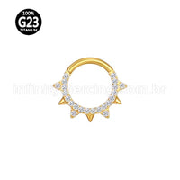 Piercing Argola Titânio Detalhe Frontal Spike