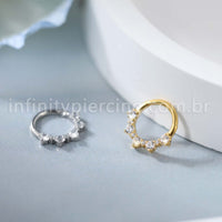 Piercing Argola Titânio Detalhe Zircônia