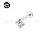 Piercing Labret Titânio Pedra Zircônia