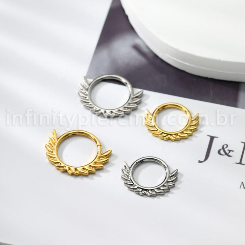 Piercing Argola Titânio Coroa De Folhas