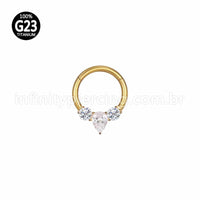 Piercing Argola Titânio Segmento Articulado Zircônia Cravejada