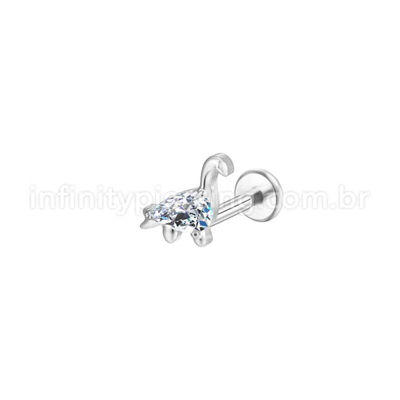 Piercing Labret Aço Cirúrgico Dinossauro