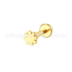 Piercing Labret Flor Aço Cirúrgico Rosca Interna