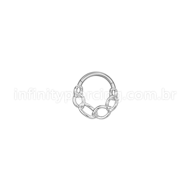 Piercing Argola Aço Cirúrgico Corrente