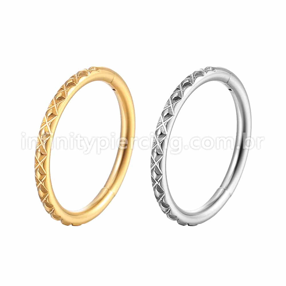 Piercing Argola Segmento Articulado Aço Cirúrgico Detalhado