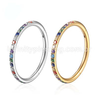 Piercing Argola Segmentada Aço Cirurgico Zircônia Colorida