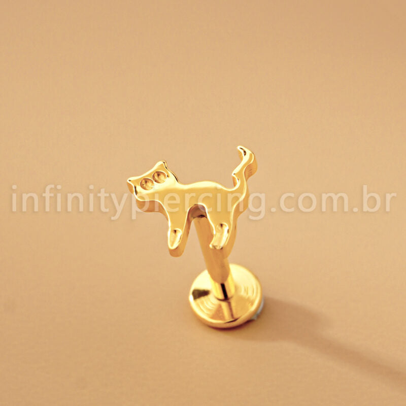 Piercing Labret Titânio Gato