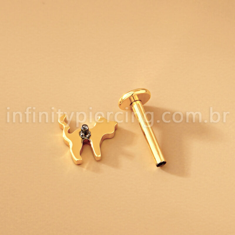 Piercing Labret Titânio Gato